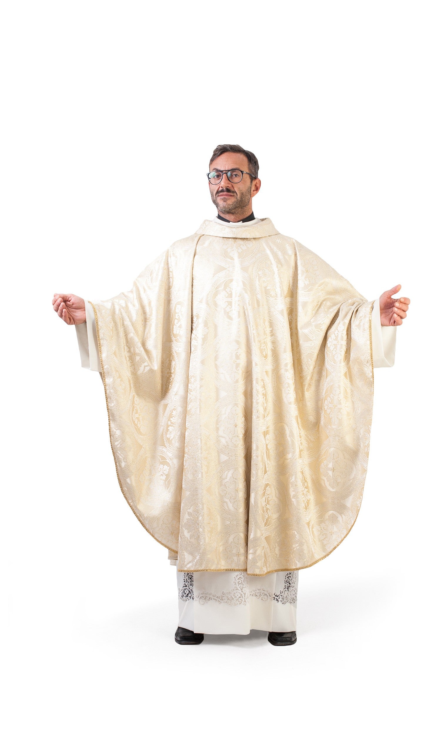 Casula Damascata Bianca e Oro (Colori Disponibili)