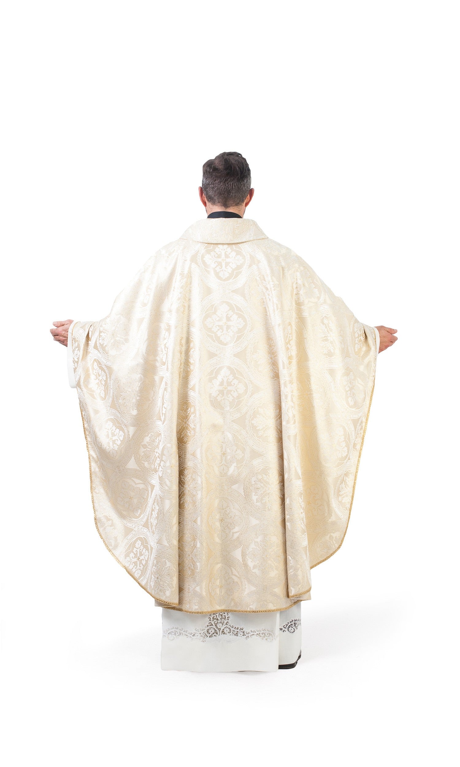 Casula Damascata Bianca e Oro (Colori Disponibili)