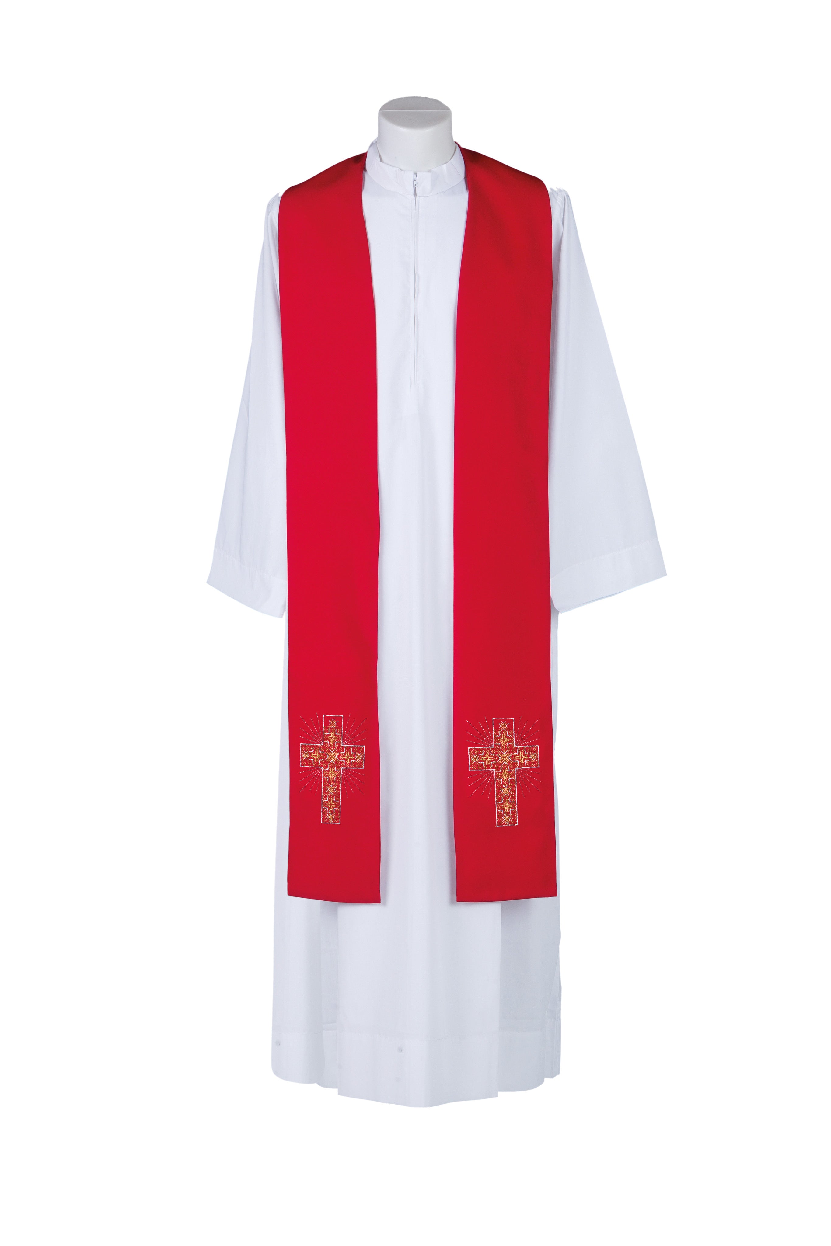 Stola Sacerdotale Ricamo Croce Gloriosa Oro (Colori Liturgici Disponibili)