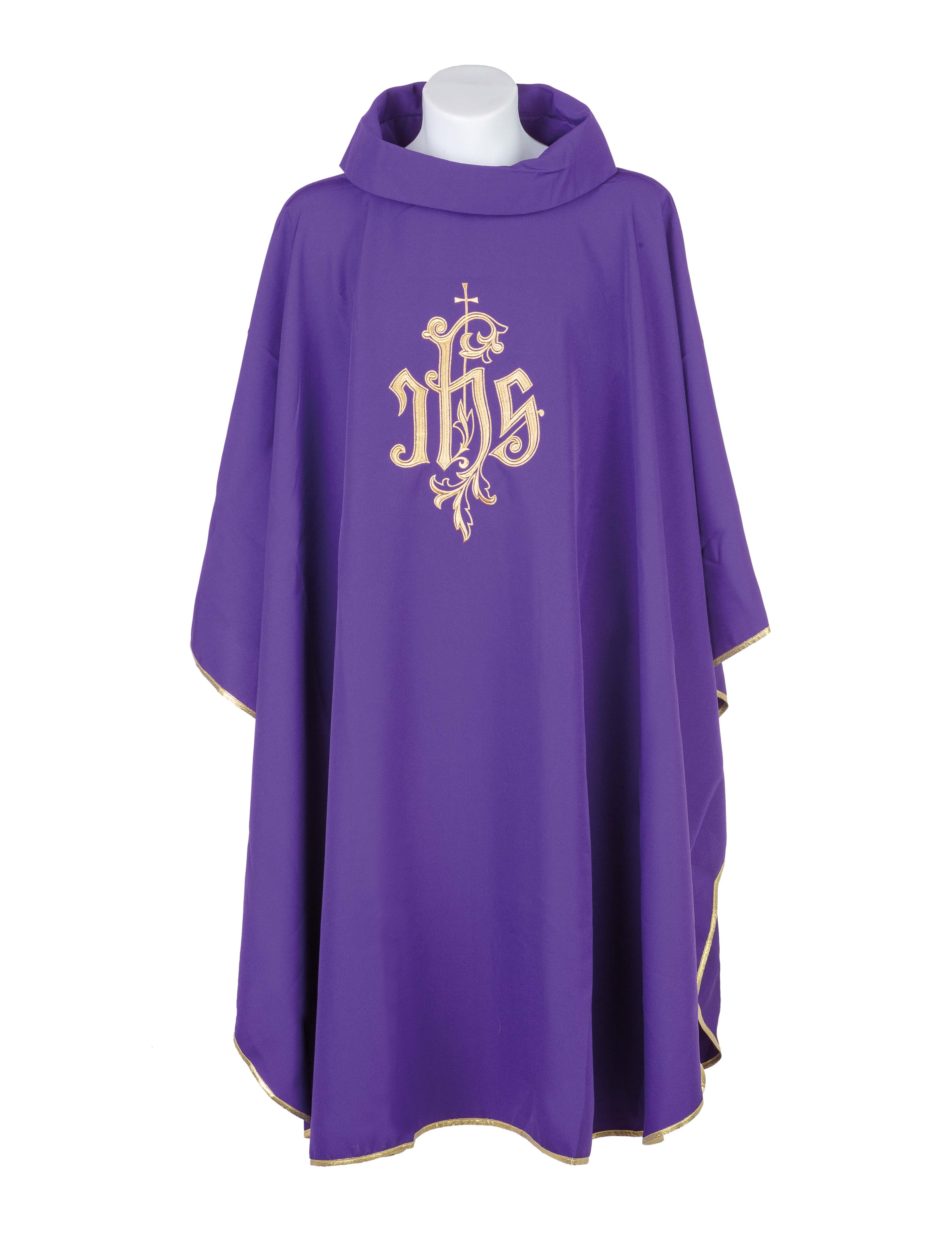 Casula Sacerdotale Ricamo IHS oro (Colori Liturgici Disponibili)