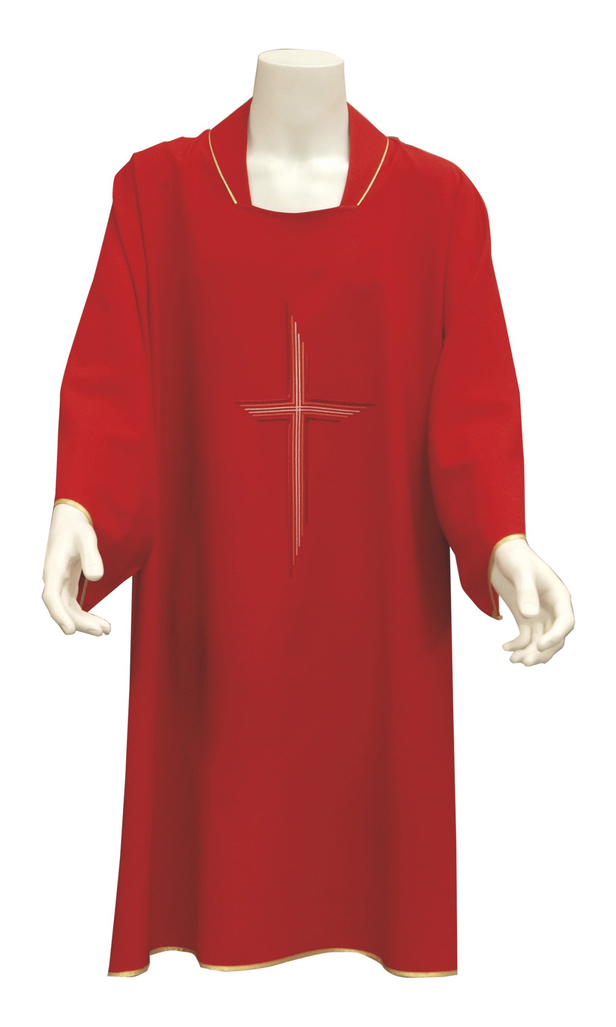 Dalmatica per Diacono Ricamo Croce in Tono (Colori Liturgici Disponibili)