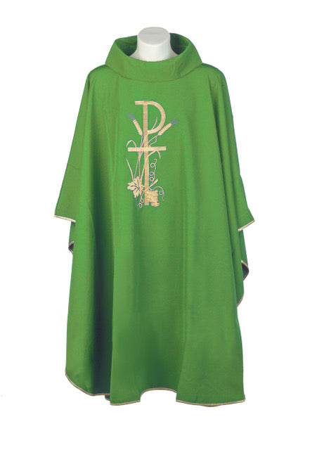 Casula con Ricamo P-Spighe ed Uva (Colori Liturgici Disponibili)