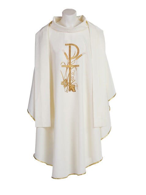 Casula con Ricamo P-Spighe ed Uva (Colori Liturgici Disponibili)