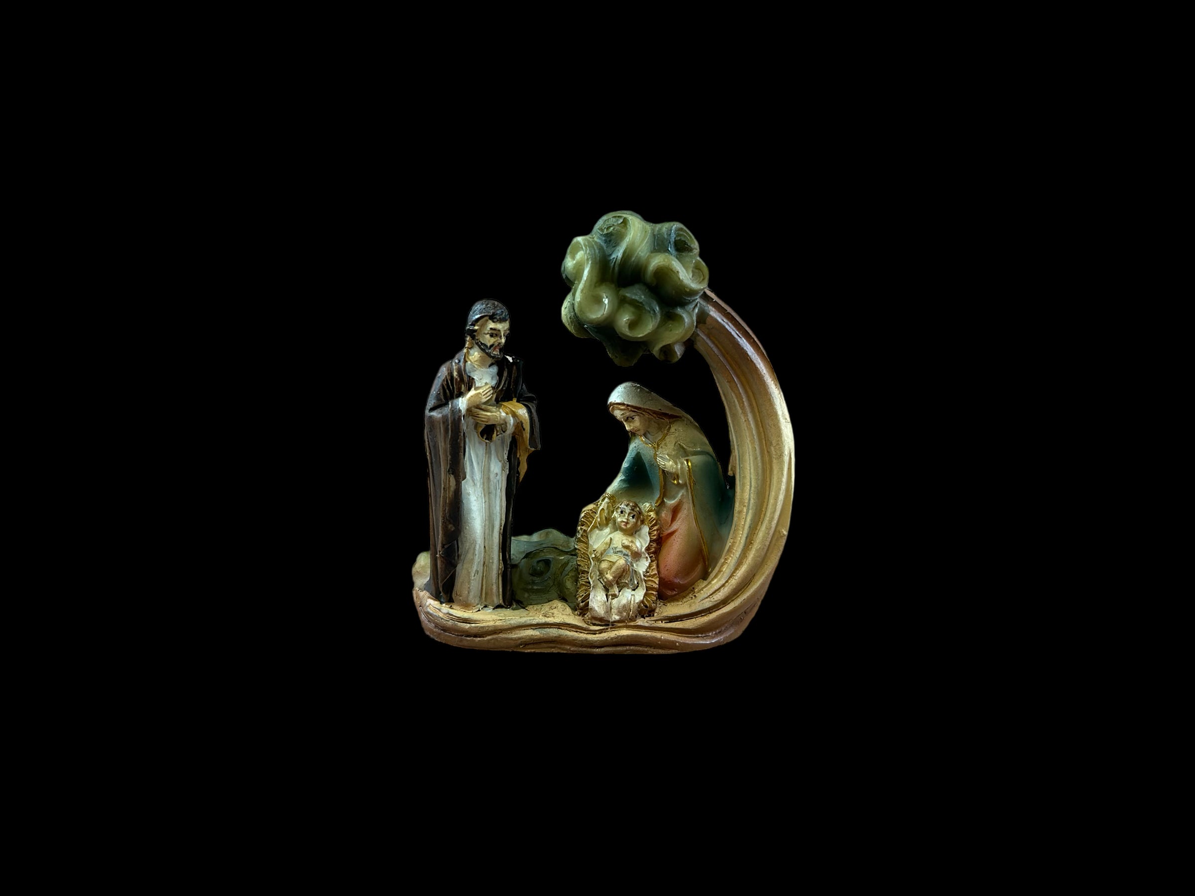 Natività in Resina con Albero 5,5 x 7 cm