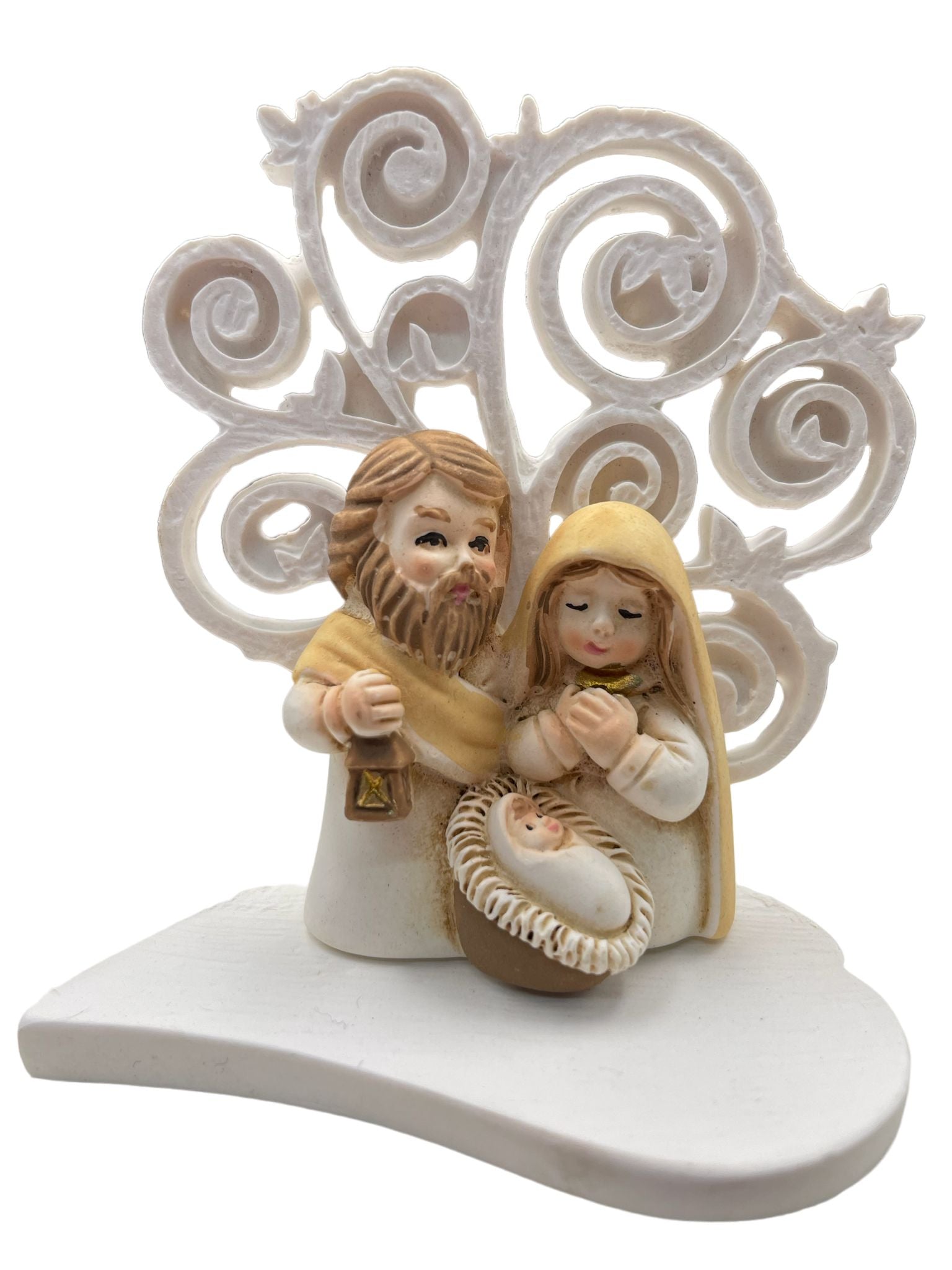 Mini natività con Sacra Famiglia in Resina