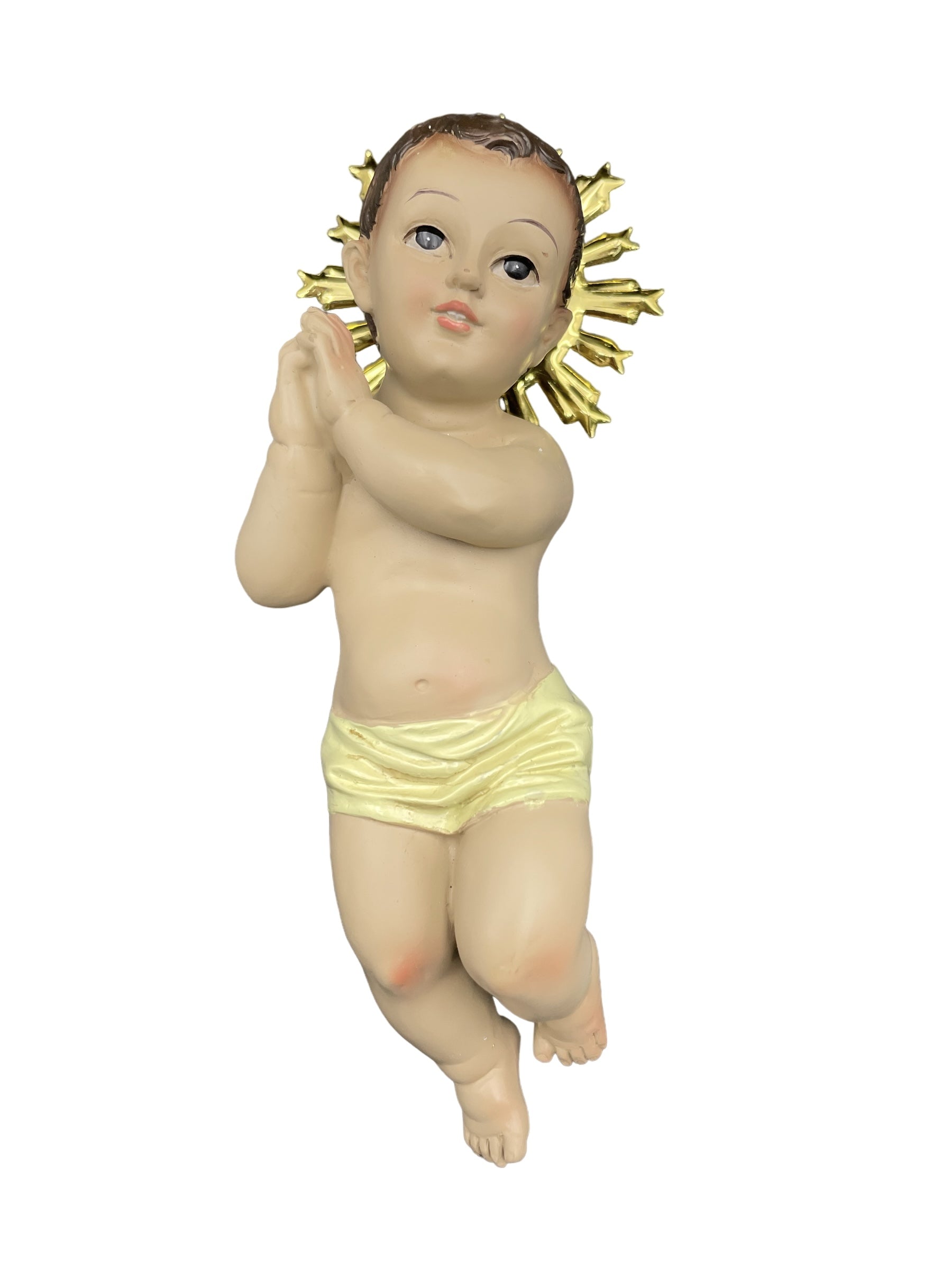 Statua Gesù Bambino in Resina Dipinto a Mano con Occhi in Cristallo h. 35 cm