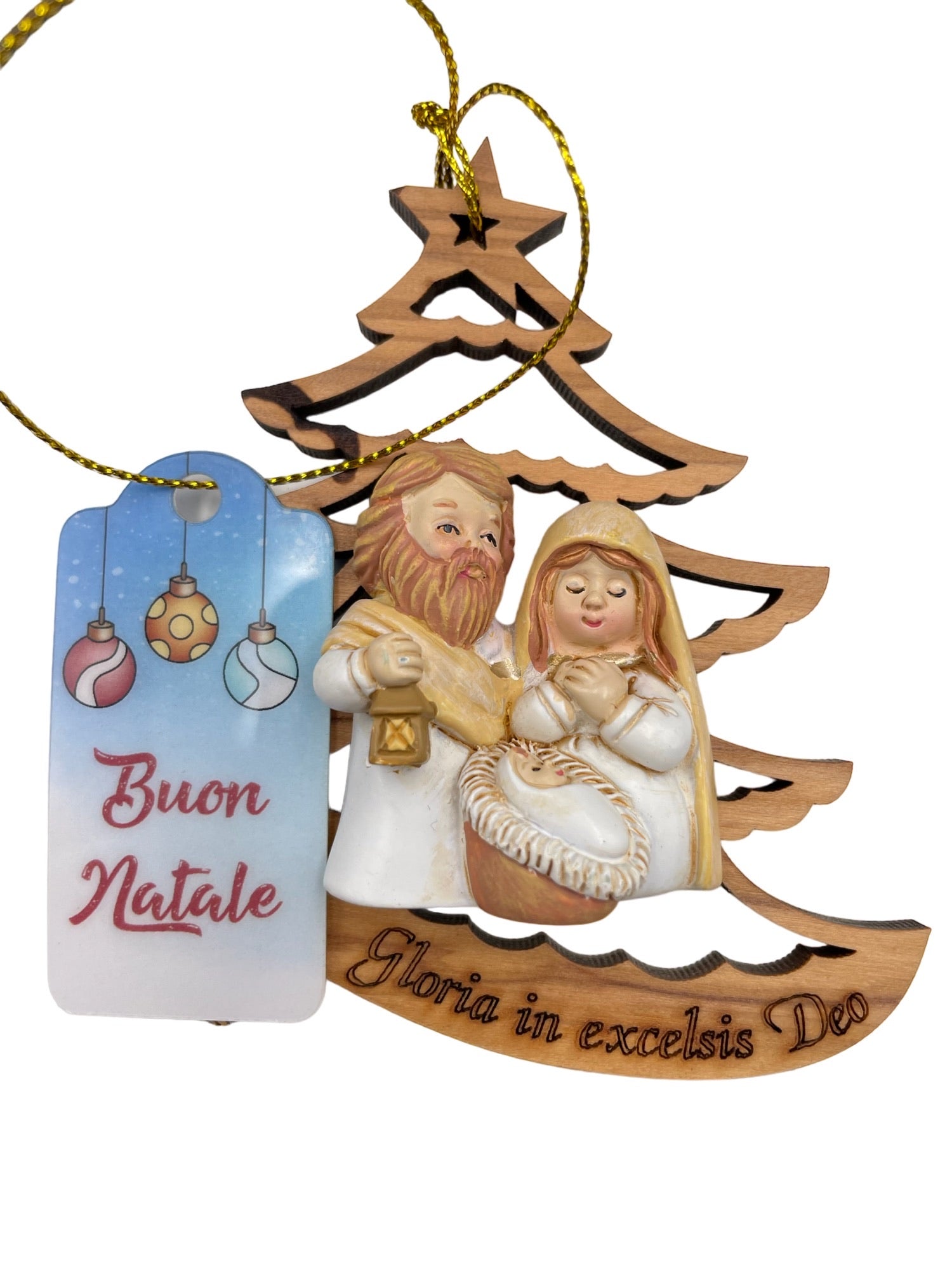 Addobbo Natalizio in Legno d'Ulivo (Diverse Frome: albero di natale, palla di natale)