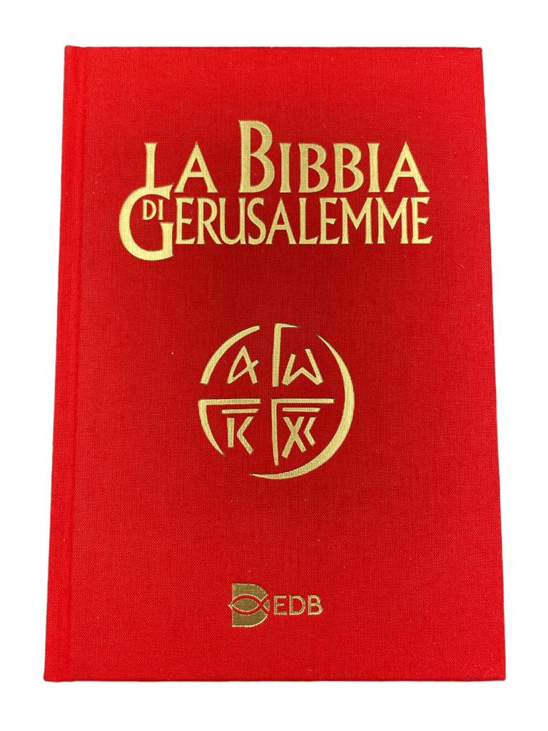 La Bibbia di Gerusalemme Telata Rossa con Elegante Cofanetto