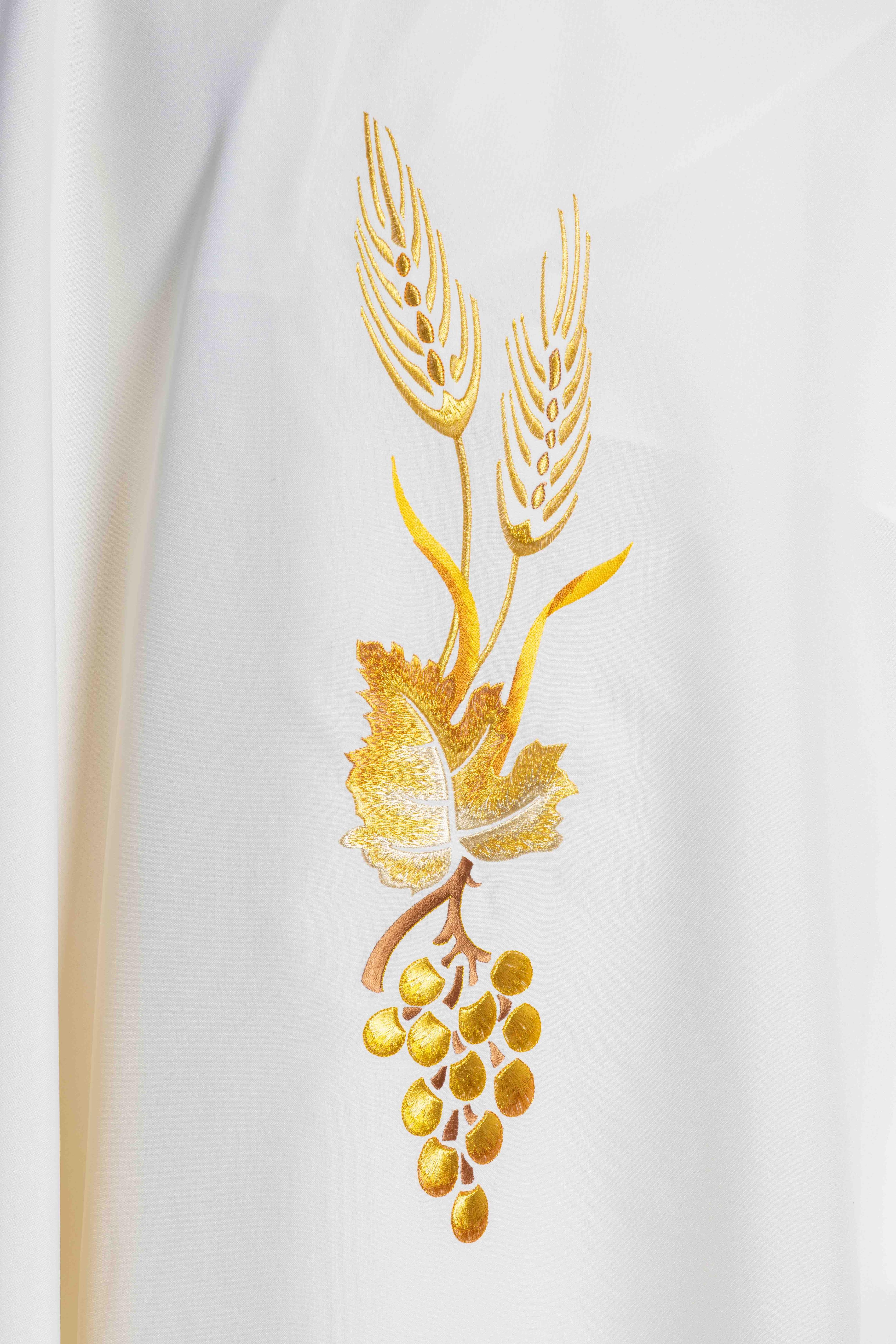 Casula per Sacerdote con Ricamo Oro Spiga ed Uva (Disp. Colori Liturgici)