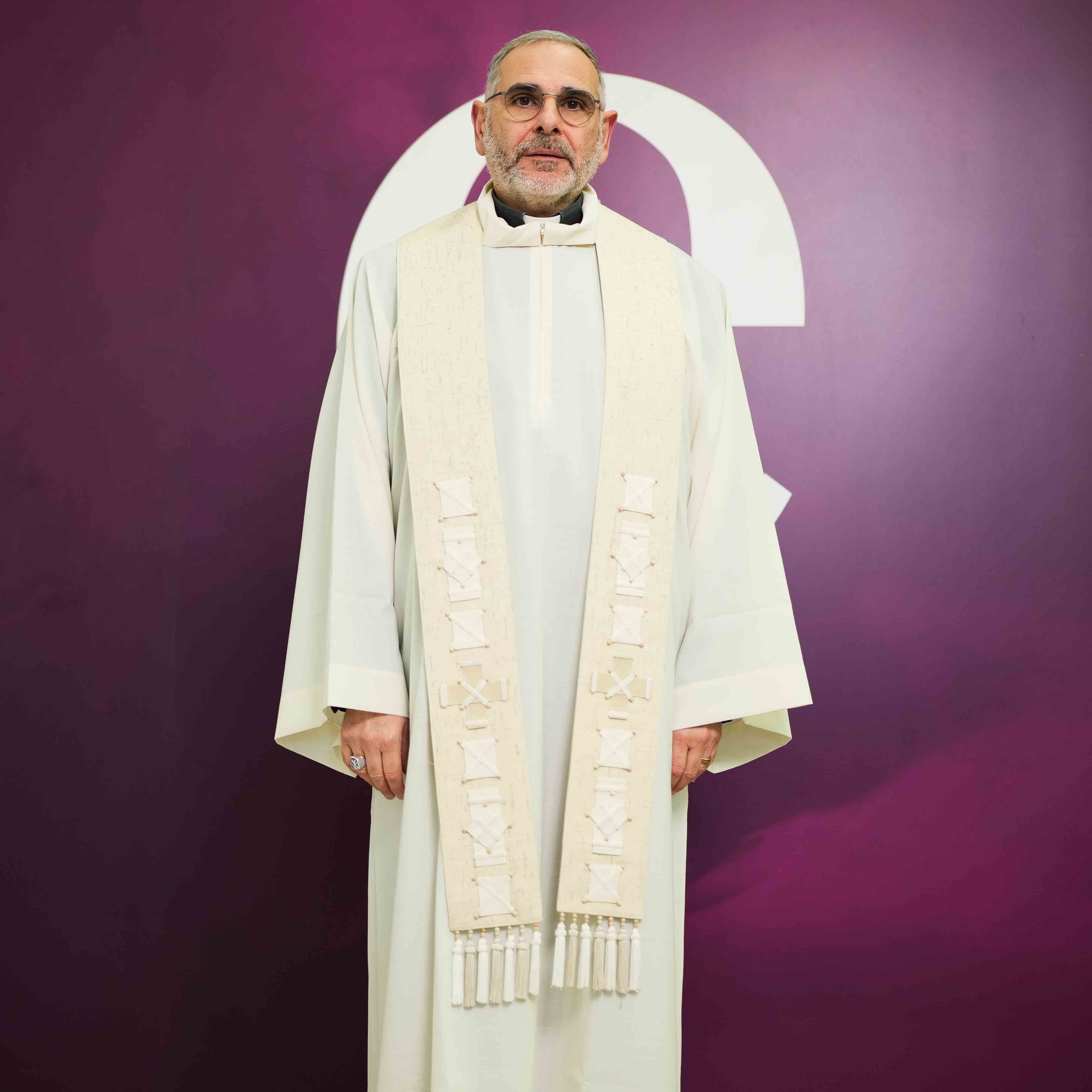 Stola per Sacerdote in Misto Seta Bianco