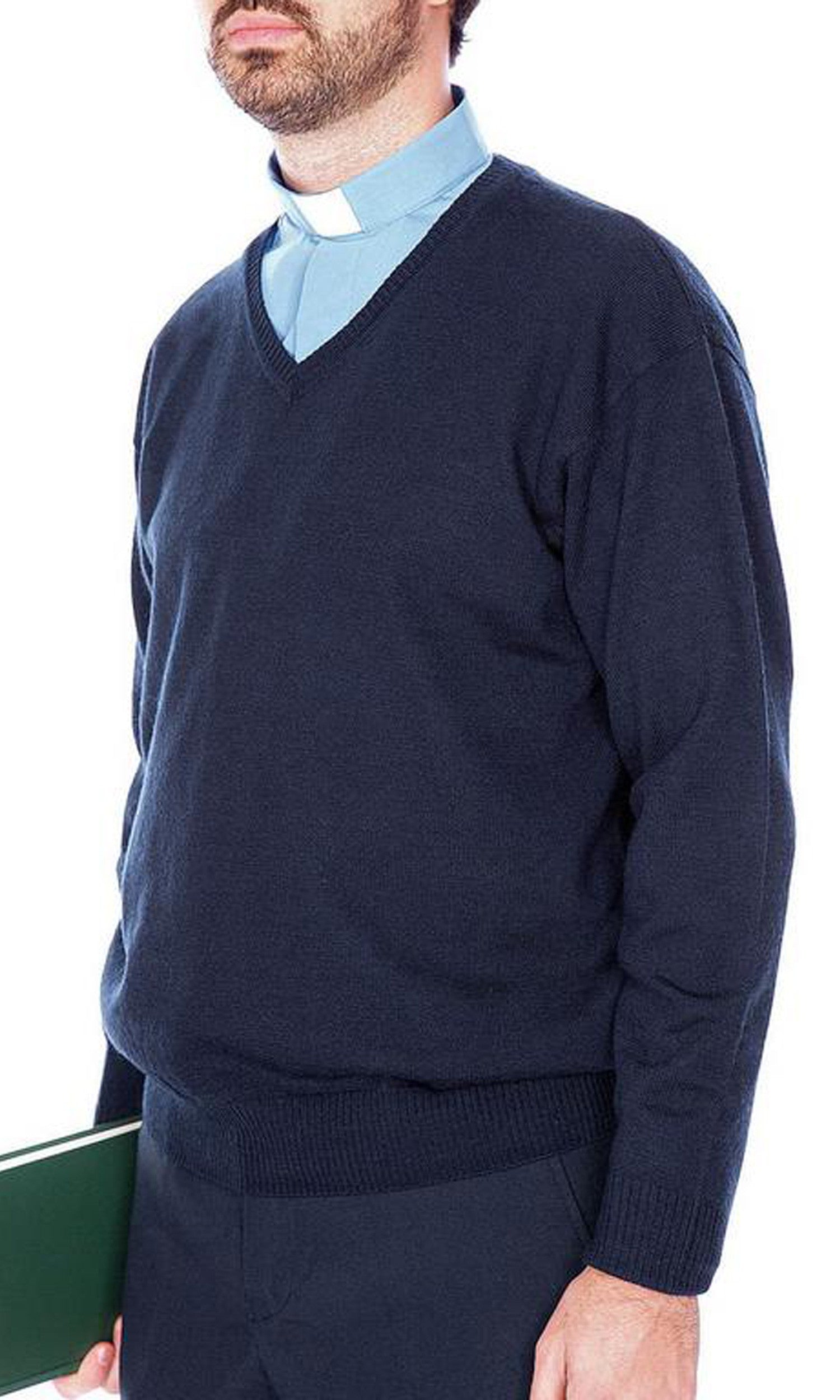 Maglione Invernale per Sacerdote Scollo a V Misto Lana (Scegliere Colore e Taglie)