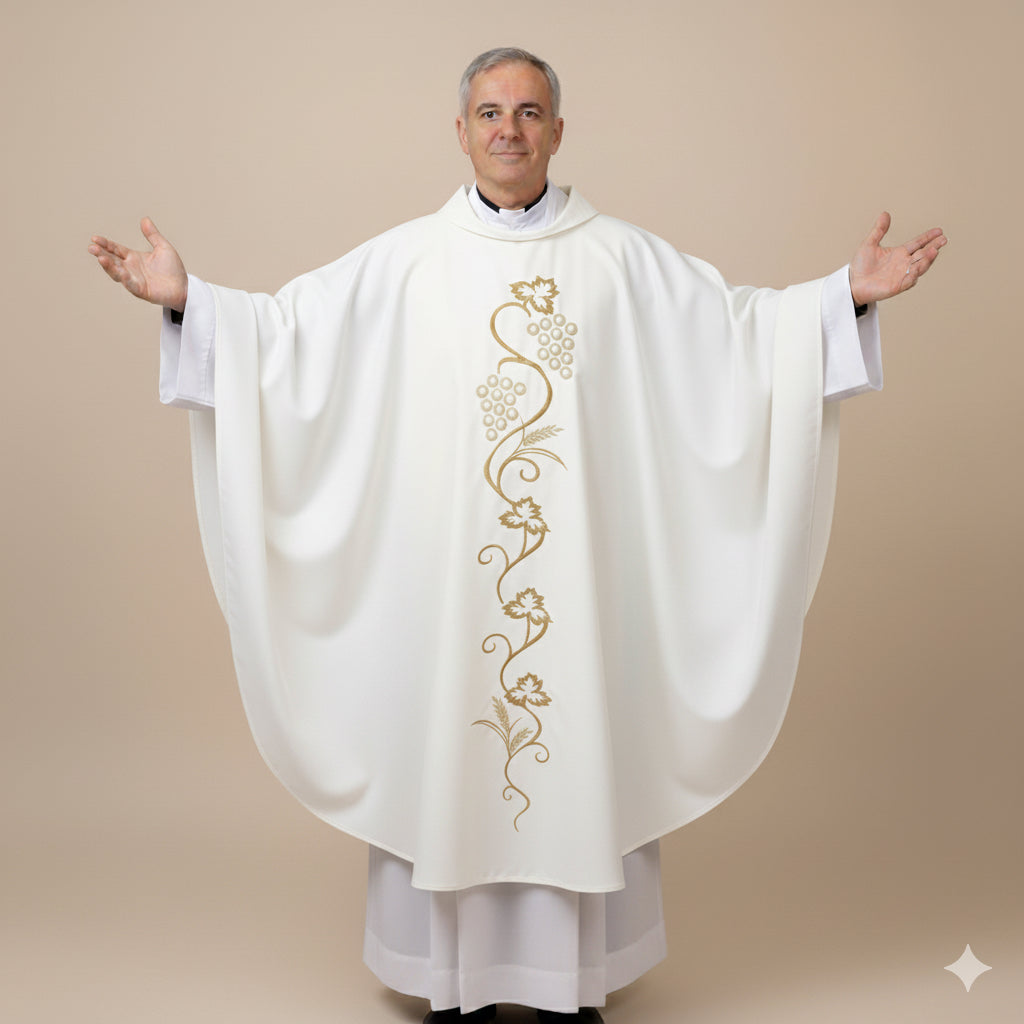 Casula Stampa Vite e Uva con Sfumatura (Colori Liturgici disponibili)