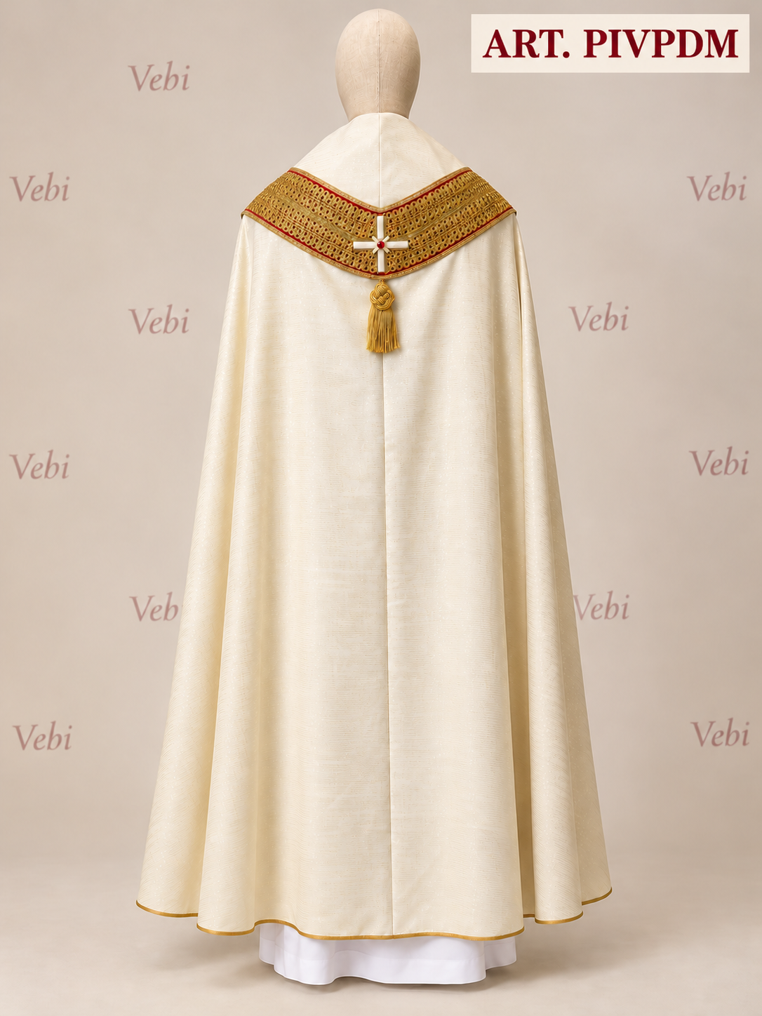 Piviale avorio in lana seta e lurex