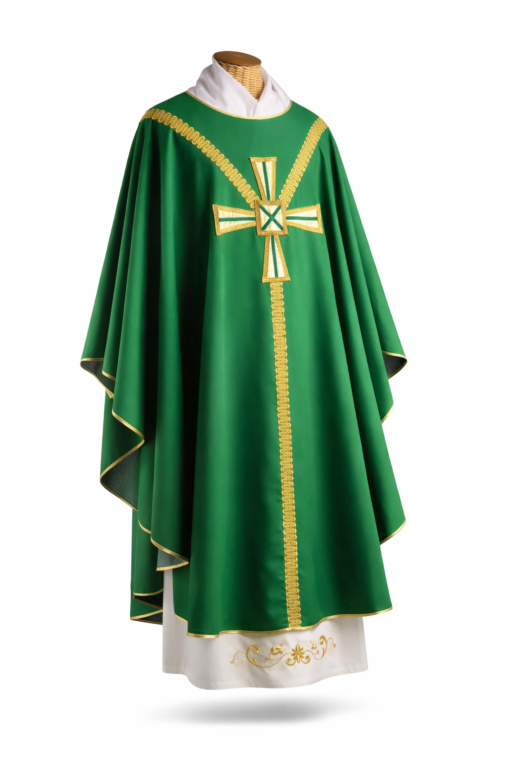 Casula con Croce Centrale Oro (Colori Liturgici Disponibili)