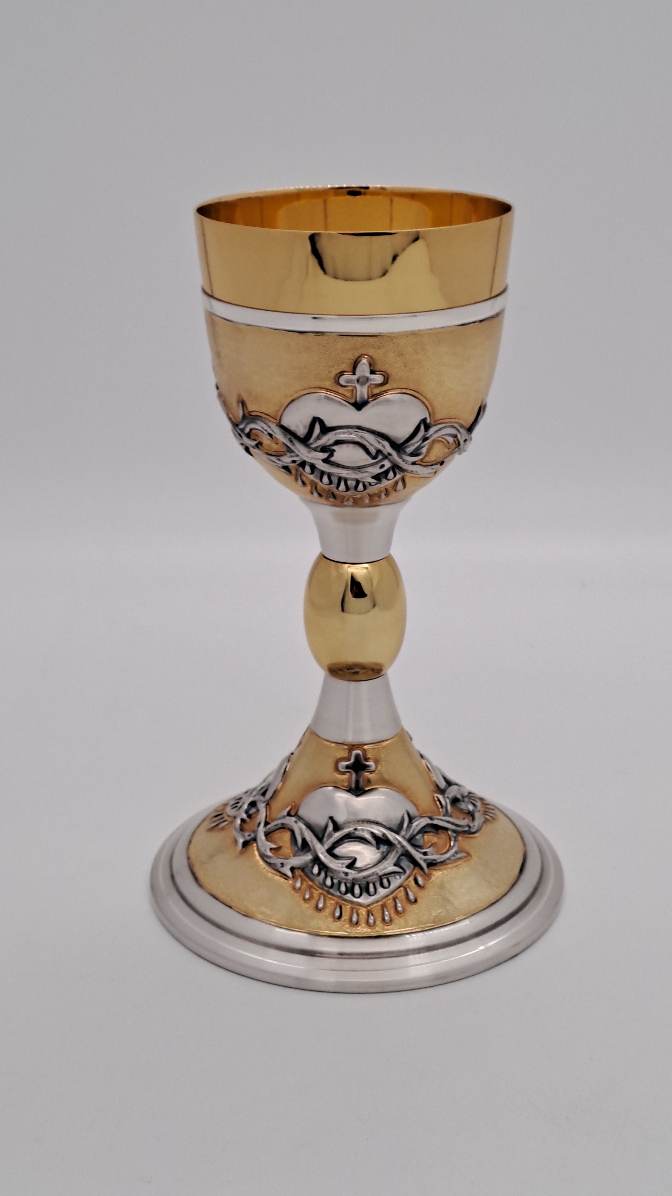 Calice Cesellato Sacro Cuore in Metallo