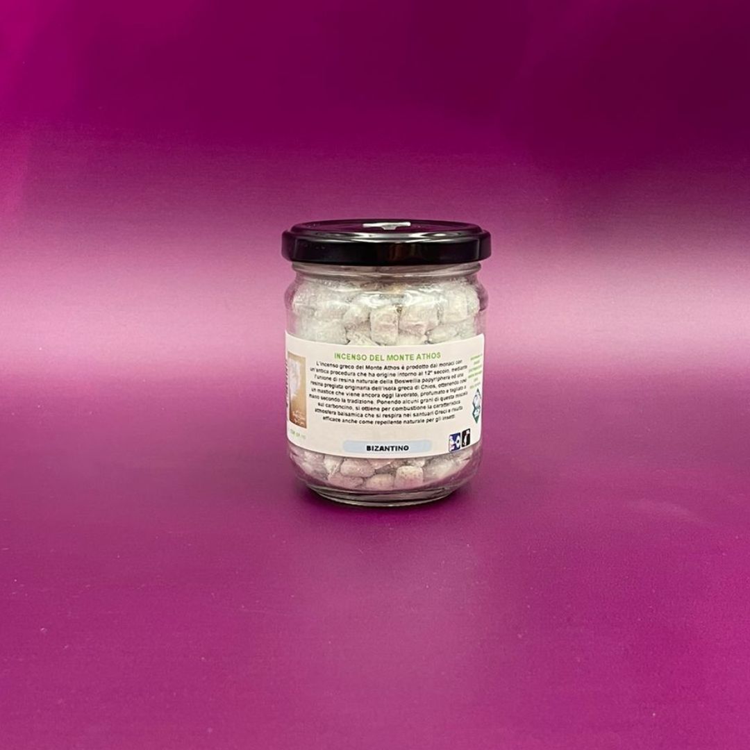 Incenso del Monte Athos in Grani Aroma Bizantino in Barattolo 110 Grammi