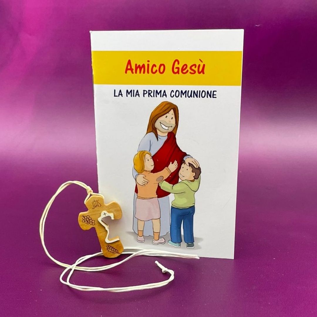 Libro Prima Comunione e Croce Ulivo