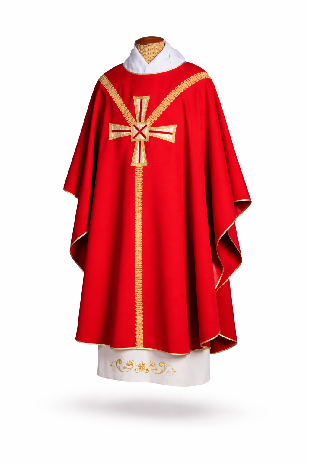 Casula con Croce Centrale Oro (Colori Liturgici Disponibili)