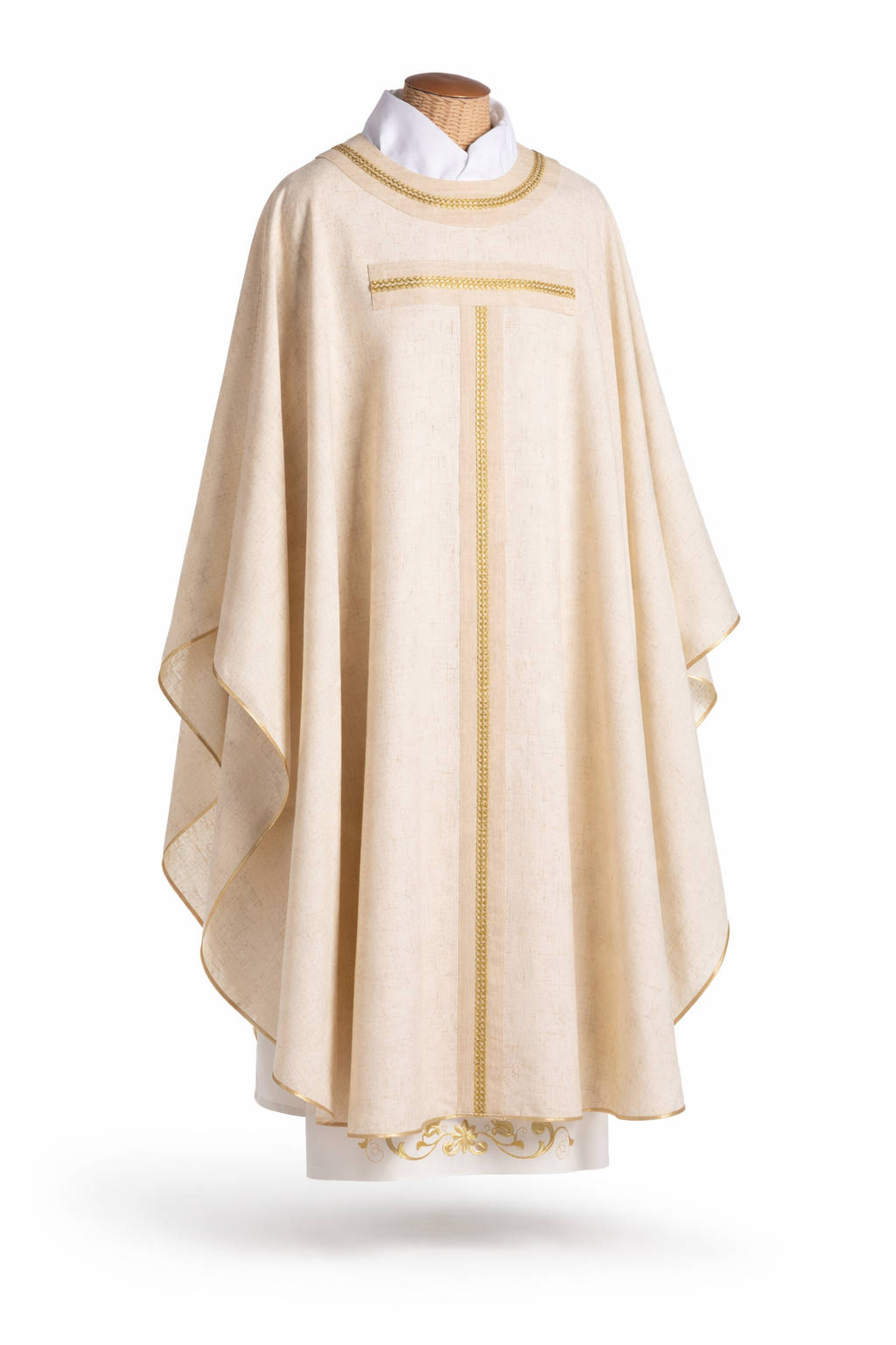 Casula Collo Tondo e Croce Tau (Colori Liturgici Disponibili)