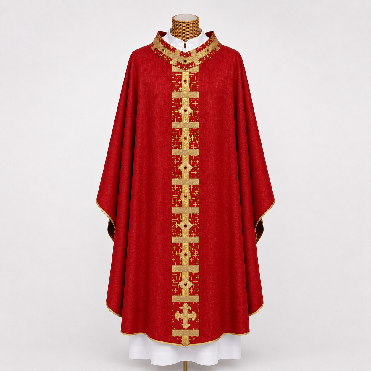 Casula Liturgica con Stolone Ricamato – Disponibile in Tutti i Colori Liturgici