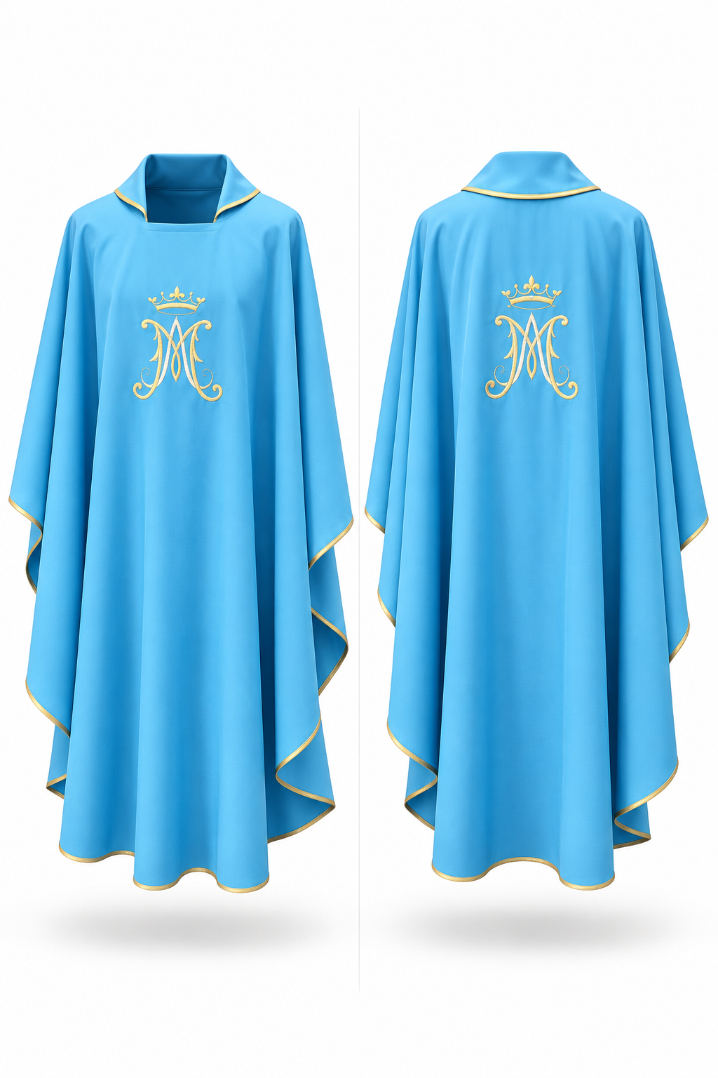 Casula Celeste Mariana Semplice con Monogramma