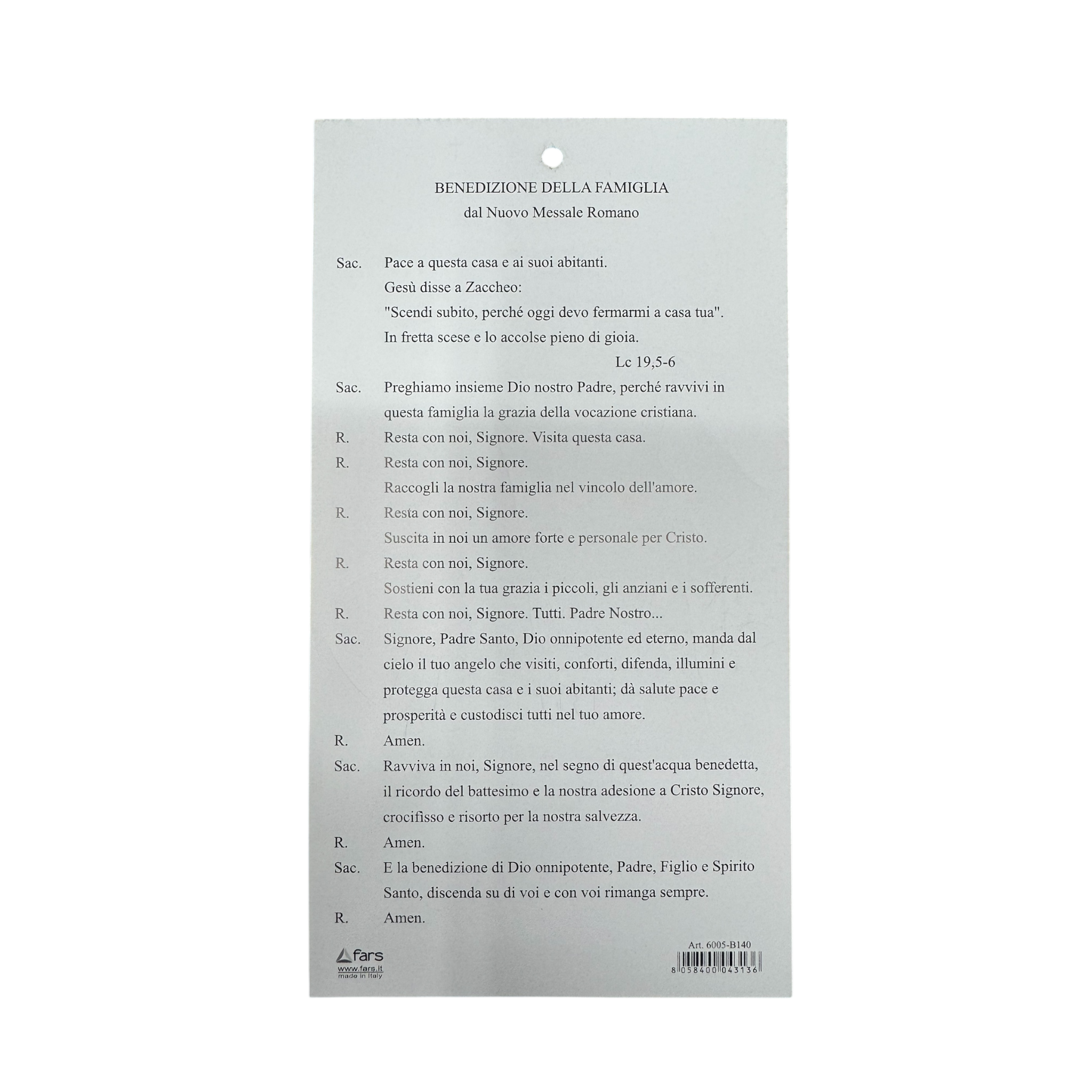 Cartoncino benedizione San Francesco d’ Assisi (1226-2026)