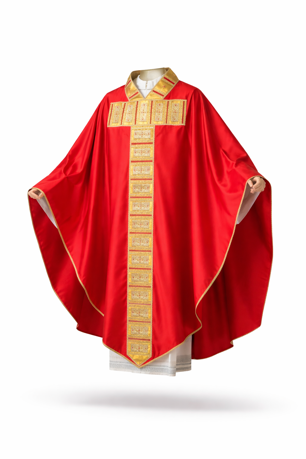 Casula Medioevale Croce TAU in Shantung di Seta (Colori Disponibili)