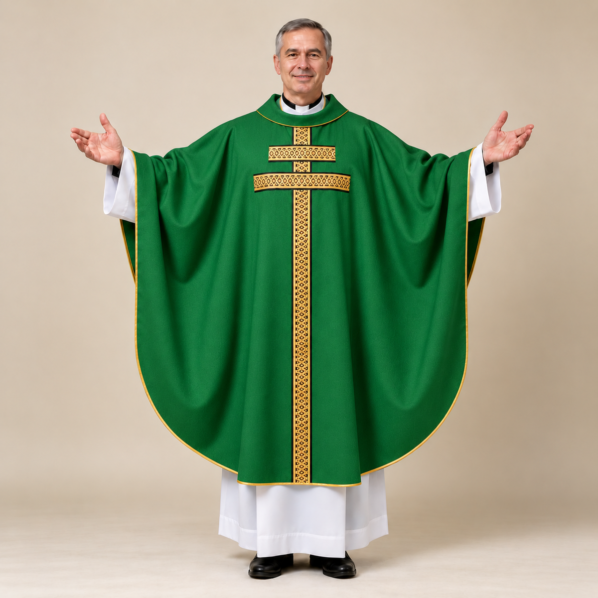 Casula Pura Lana con Stolone Tema (Colori Liturgici Disponibili)