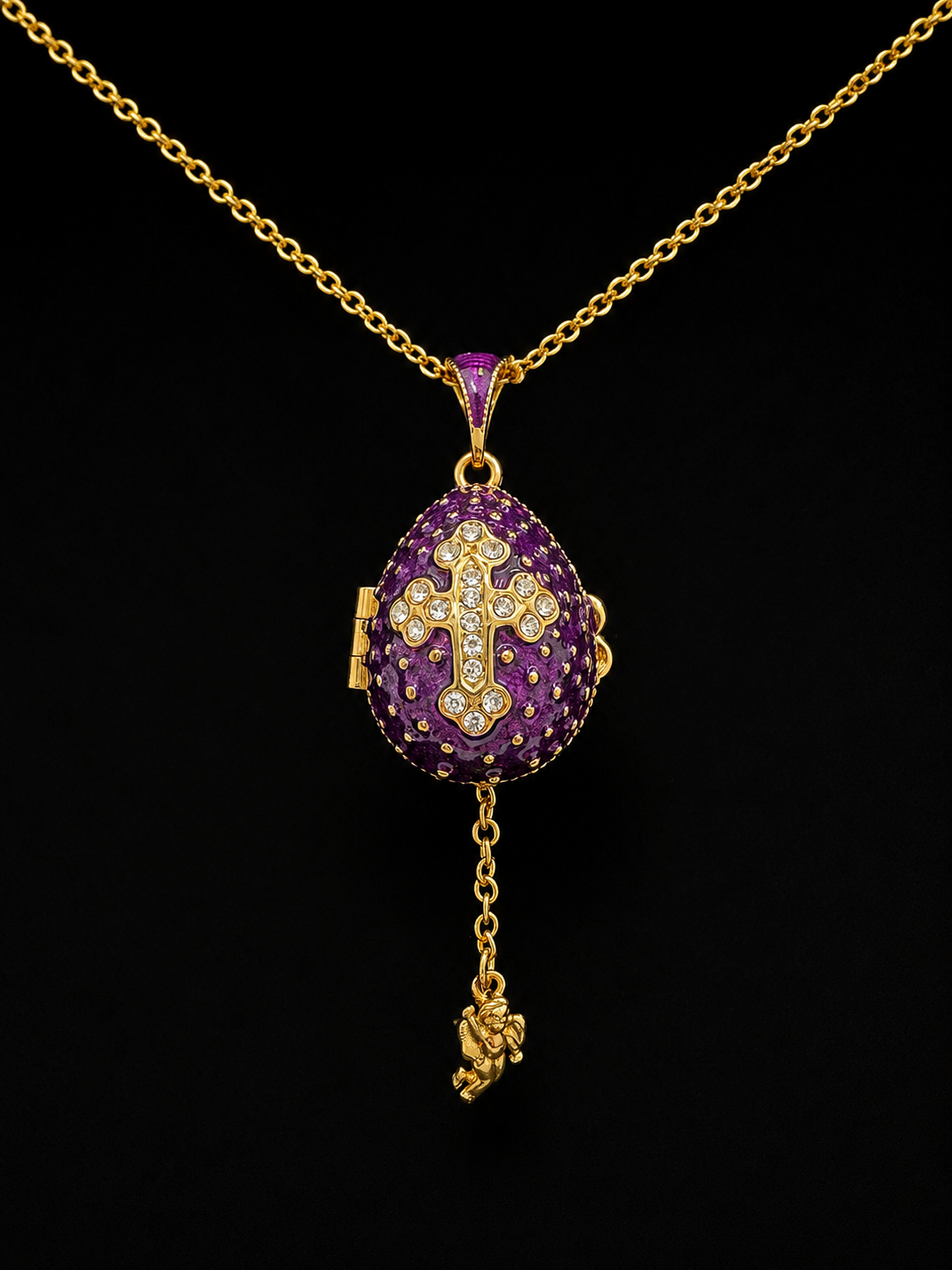 Collana Ovetto della Fede con Angelo custode