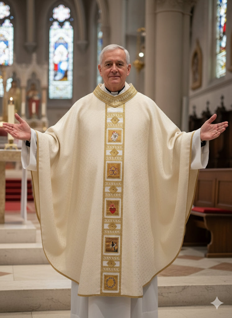 Casula in seta dipinta a mano