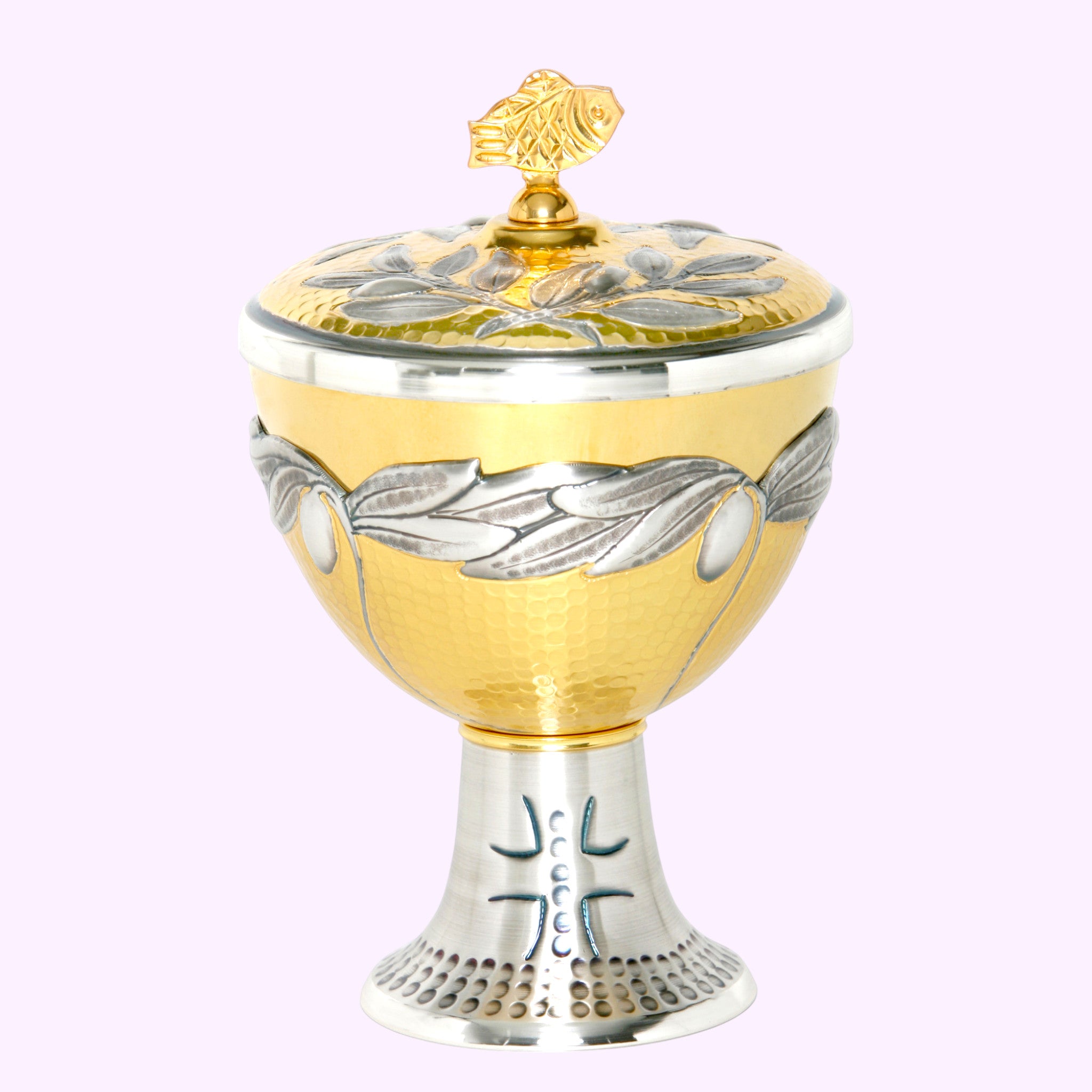 Pisside Ottone Cesellata h. 18 cm