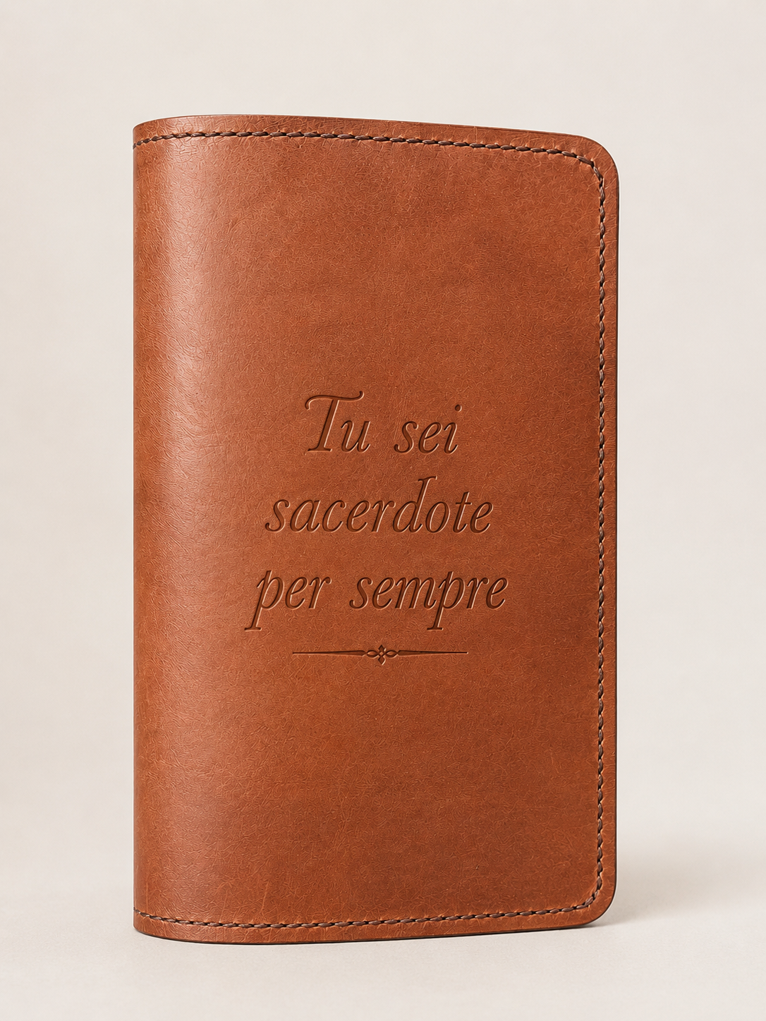 Custodia in vera pelle per Bibbia incisa personalizzata