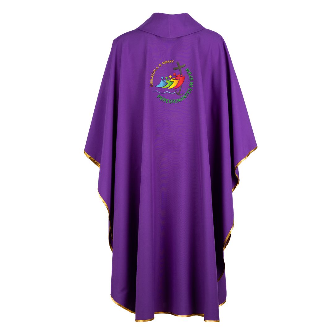 Casula 4 Colori Liturgici  Ricamo Logo GIUBILEO 2025 Roma