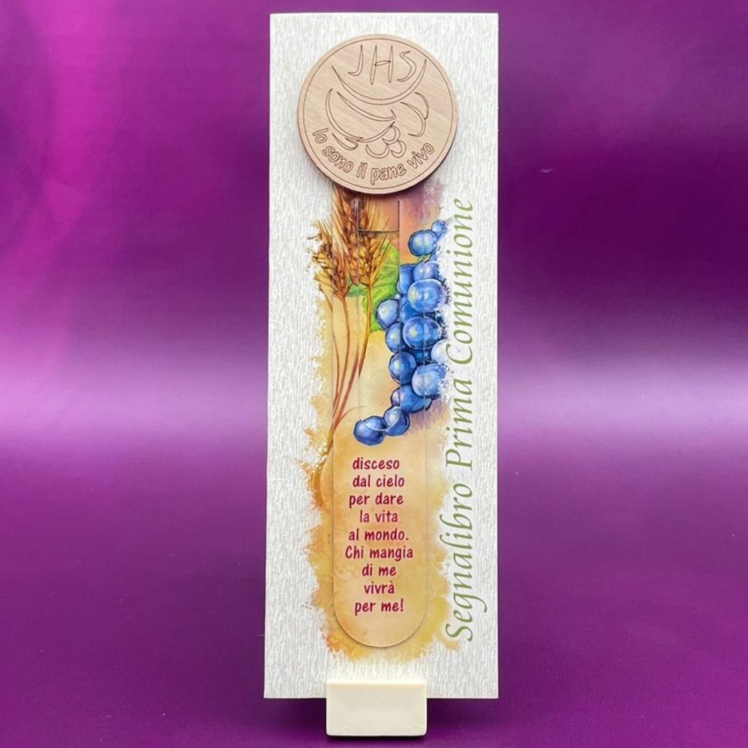 Confezione Segnalibro Plastificato con Soggetto in Legno