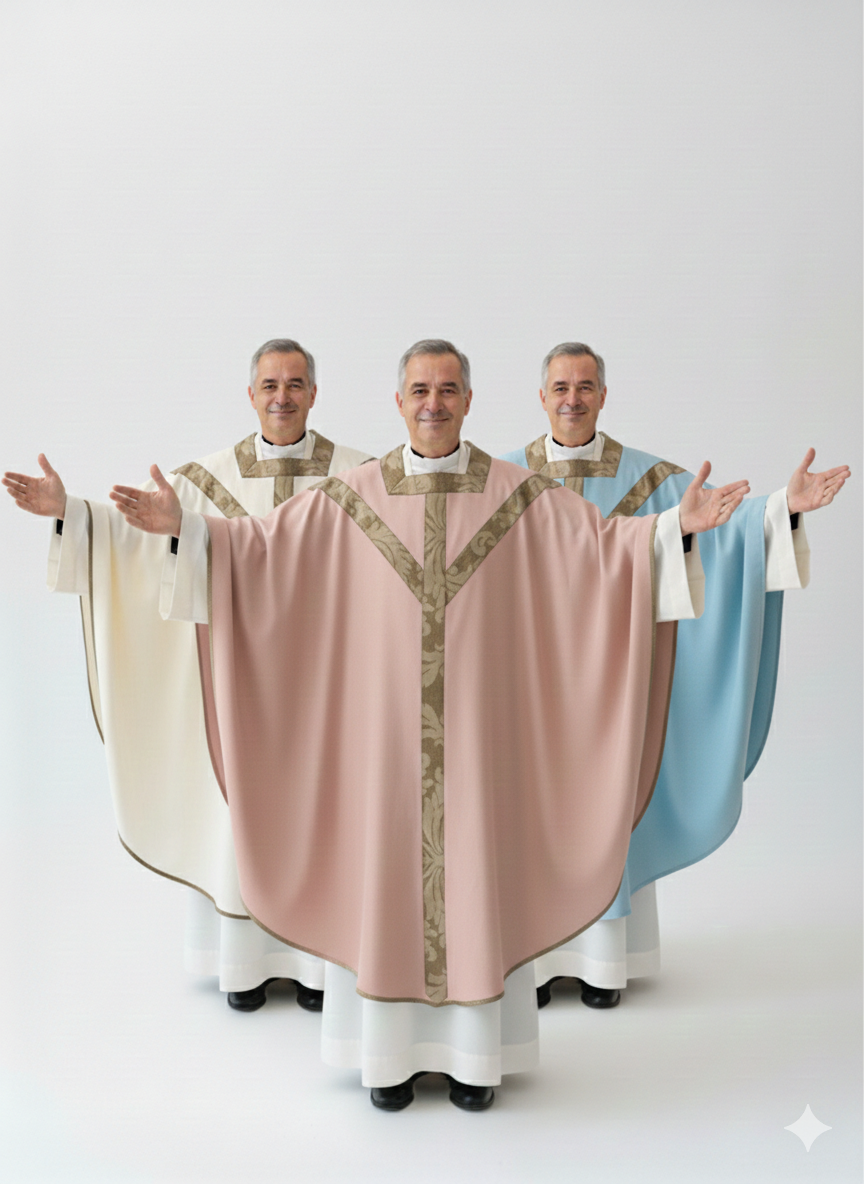 Casula  con motivo Y e collo quadro