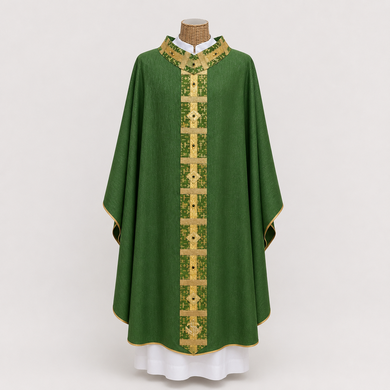 Casula Liturgica con Stolone Ricamato – Disponibile in Tutti i Colori Liturgici