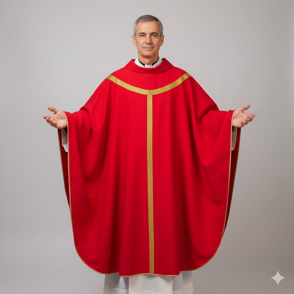 Casula con Palio Oro (Colori e Stoffe Diverse Disponibili)