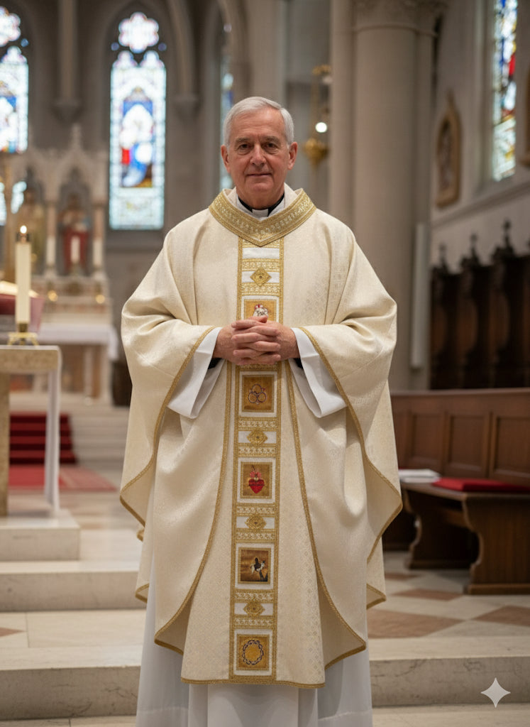 Casula in seta dipinta a mano