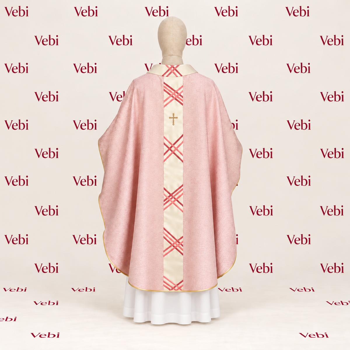 Casula con Stolone Moderno Inserti in Velluto e Croci in Legno Ulivo (Colori Disponibili)