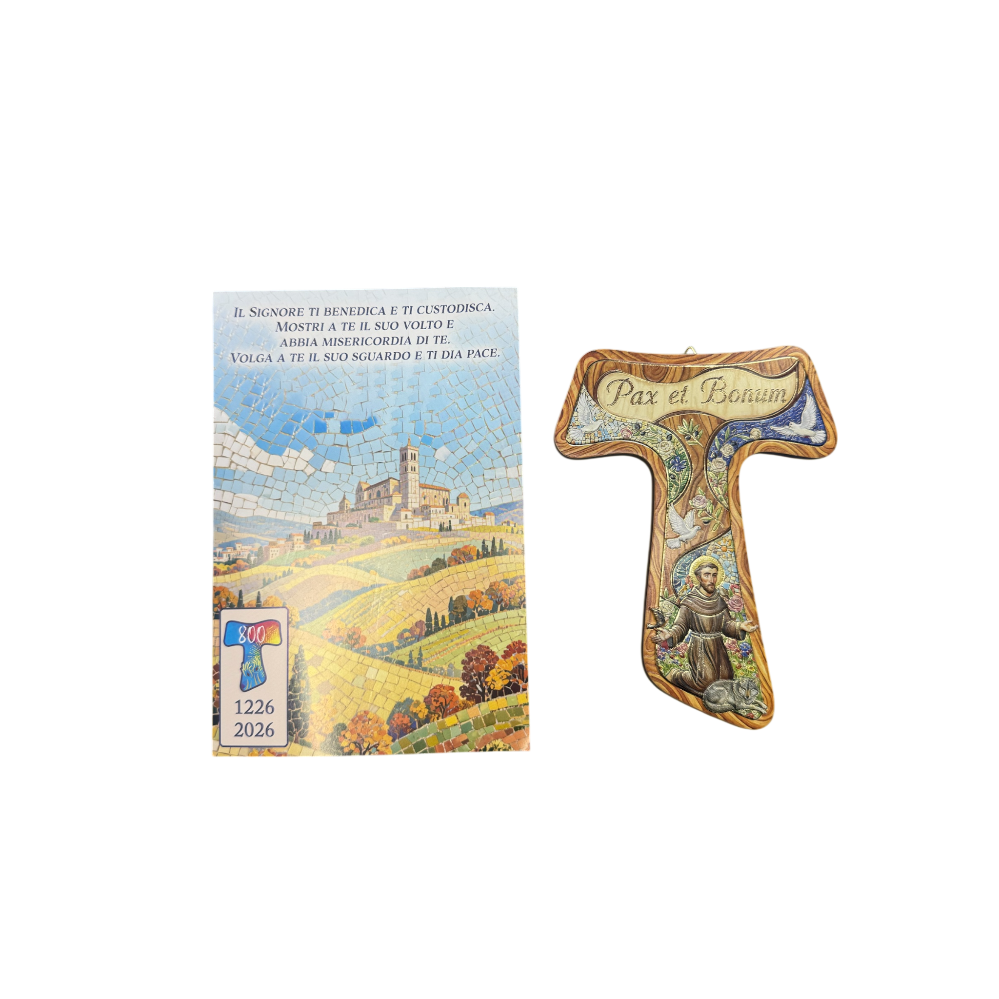 Croce Tau San Francesco con cartoncino