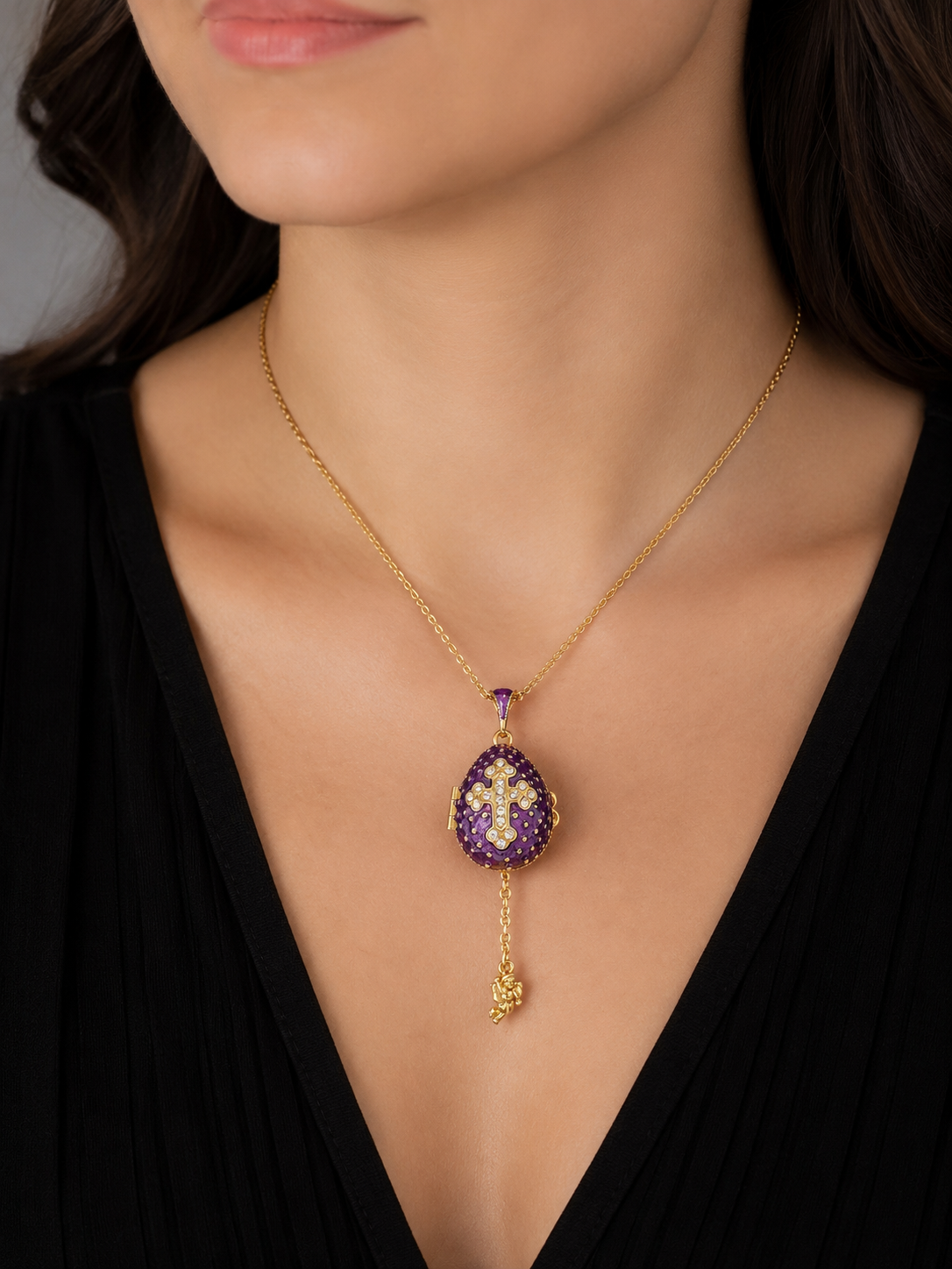 Collana Ovetto della Fede con Angelo custode
