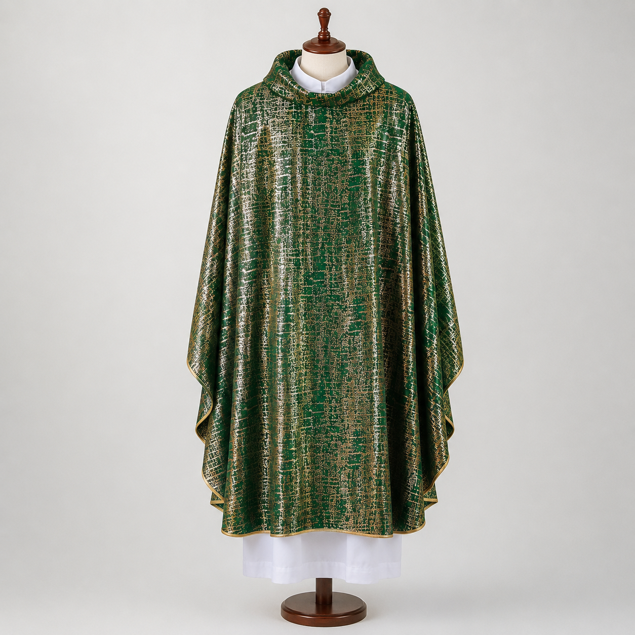 Casula verde e lurex oro leggera