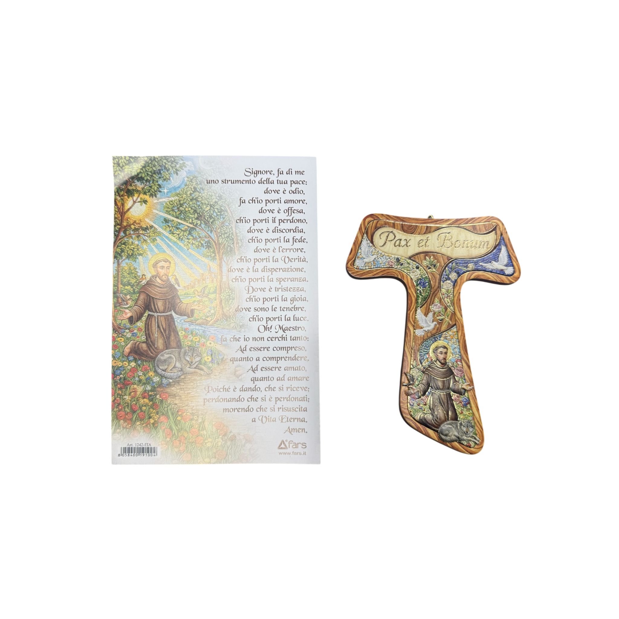 Croce Tau San Francesco con cartoncino