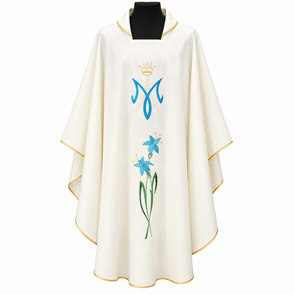 Casula Liturgica Mariana Colore Avorio Design Moderno