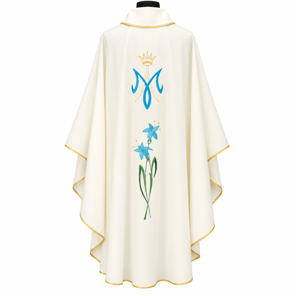 Casula Liturgica Mariana Colore Avorio Design Moderno