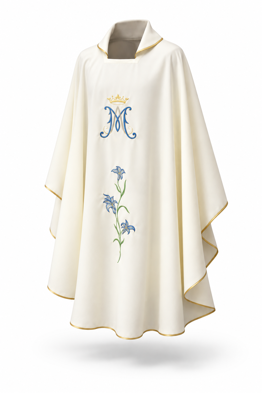 Casula Mariana Avorio con Monogramma e Gigli