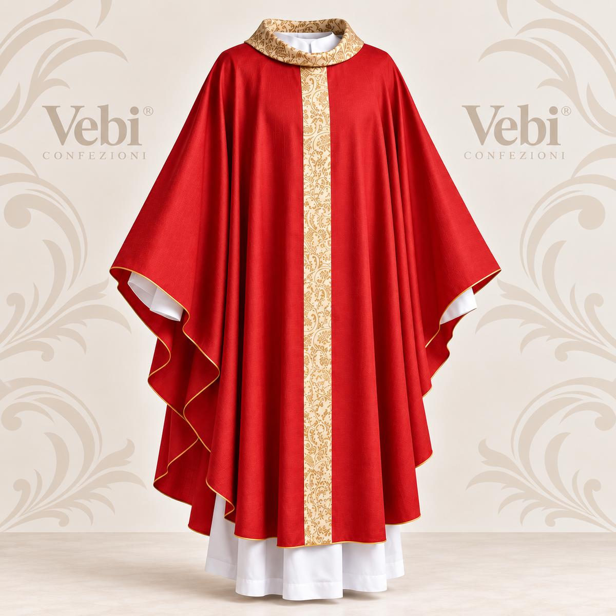 Casula Liturgica con Gallone Damascato Oro – Disponibile nei Colori Liturgici