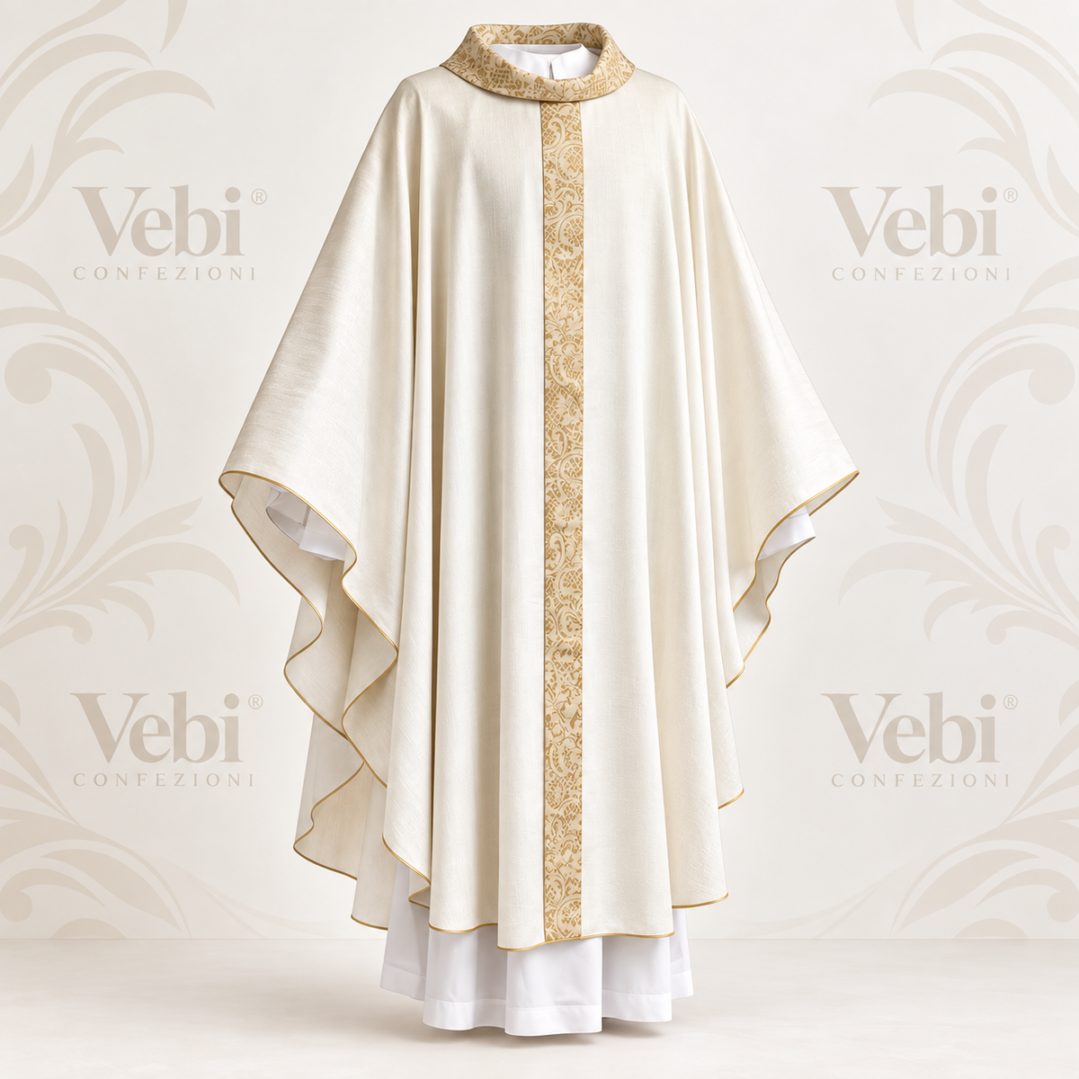Casula Liturgica con Gallone Damascato Oro – Disponibile nei Colori Liturgici