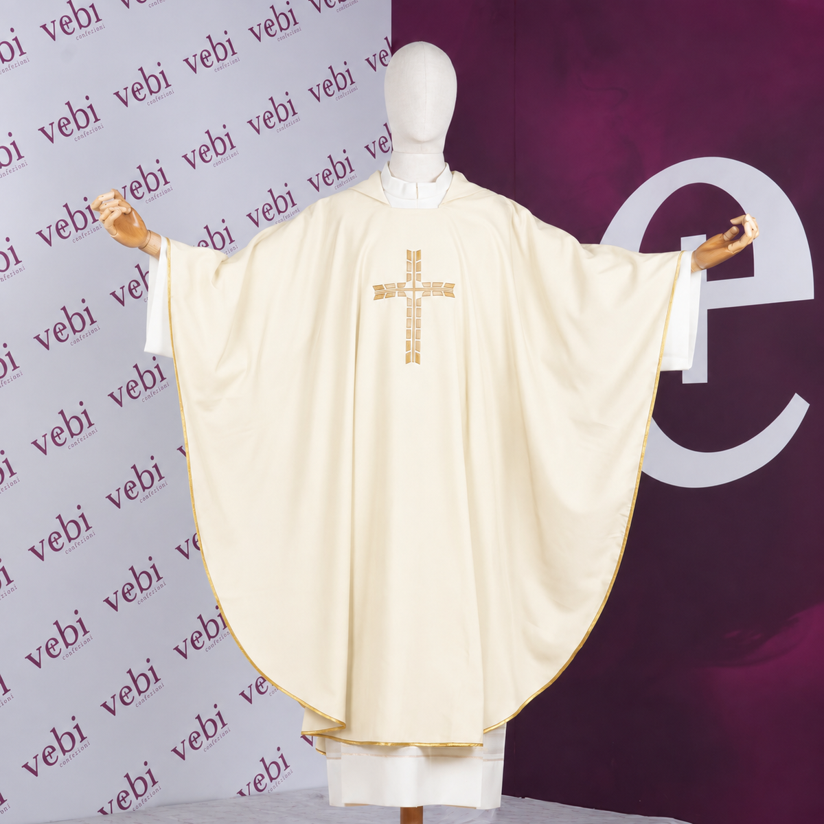 Casula Sacerdotale Leggera Croce Spezzata (Disp. Colori Liturgici)