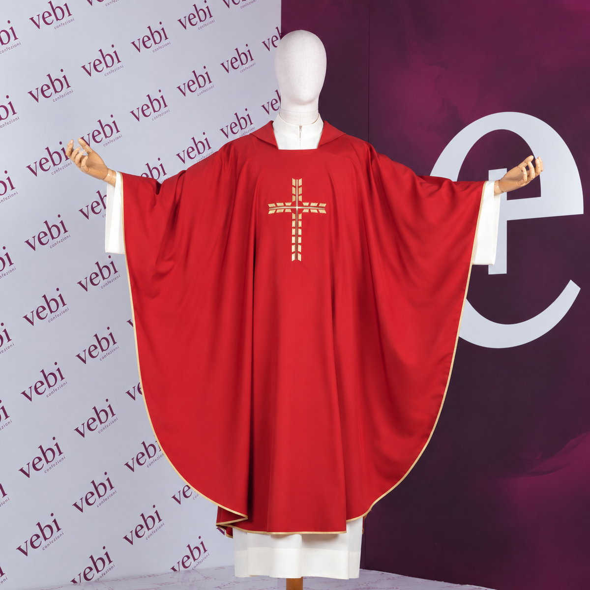 Casula Sacerdotale Leggera Croce Spezzata (Disp. Colori Liturgici)